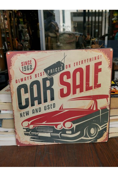 Vintage Μεταλλική Πινακίδα Αυτοκινήτου CAR SALE Since 1962