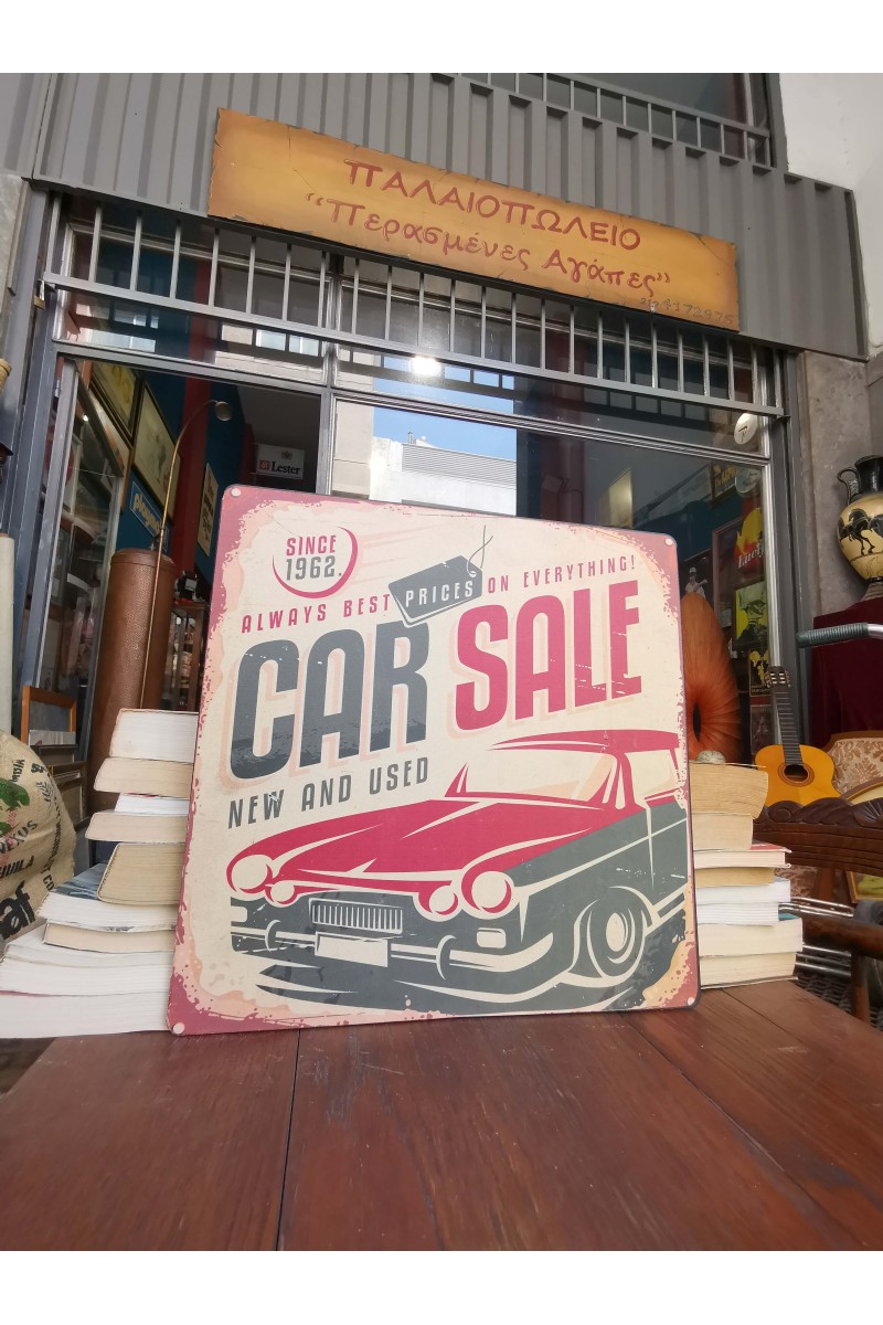 Vintage Μεταλλική Πινακίδα Αυτοκινήτου CAR SALE Since 1962