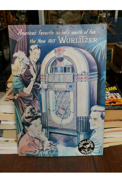 Vintage Μεταλλική Πινακίδα Wurlitzer Jukebox 1015, Ρετρό Διακόσμηση