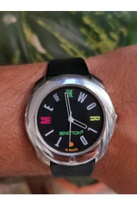 90s Unisex Ρολόι Χεριού Benetton Time of the World by Bulova