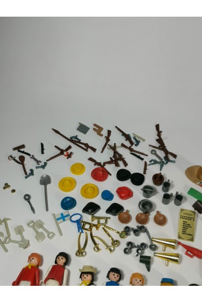 Large Pack of Old Playmobil Western Figures & Accessories