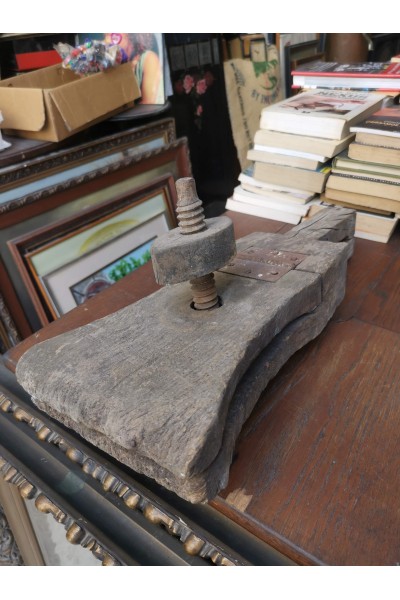 Old Wooden Vise Handmade, Rustic Decorative