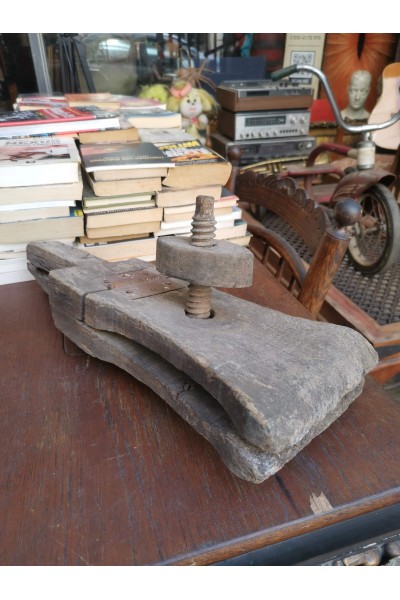 Old Wooden Vise Handmade, Rustic Decorative