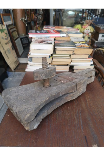 Old Wooden Vise Handmade, Rustic Decorative