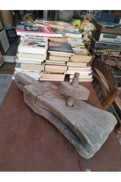 Old Wooden Vise Handmade, Rustic Decorative