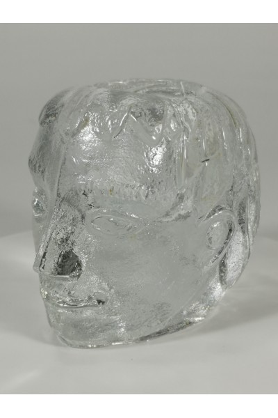 Kosta Boda Art Glass Head Sculpture Paperweight Tealight Holder Votive Candle Holder