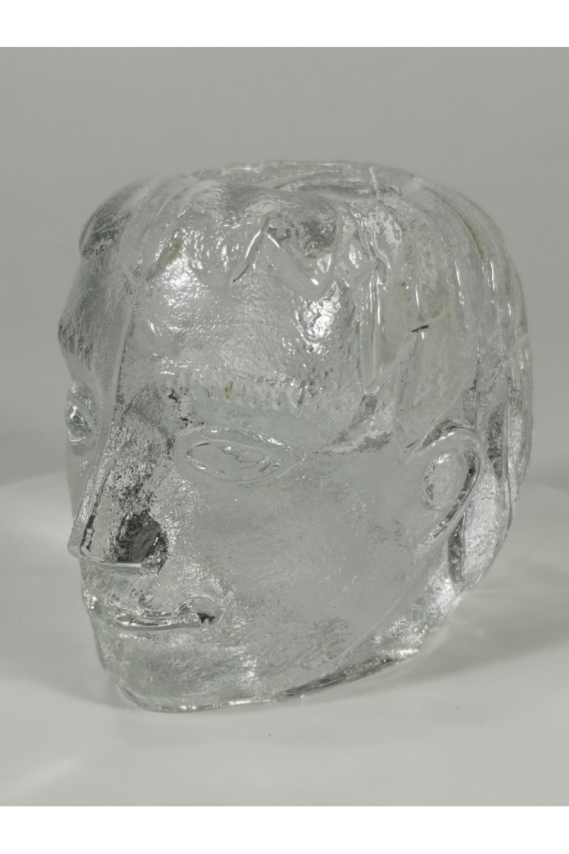 Kosta Boda Art Glass Head Sculpture Paperweight Tealight Holder Votive Candle Holder