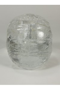 Kosta Boda Vintage Art Glass Κεφαλή Γλυπτό από Κρύσταλλο Press Papier Ice Glass, Tealight Holder