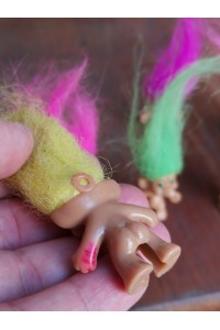 Vintage Troll Dolls Σετ 7 Μίνι Φιγούρες με Πολύχρωμα Μαλλιά 90s