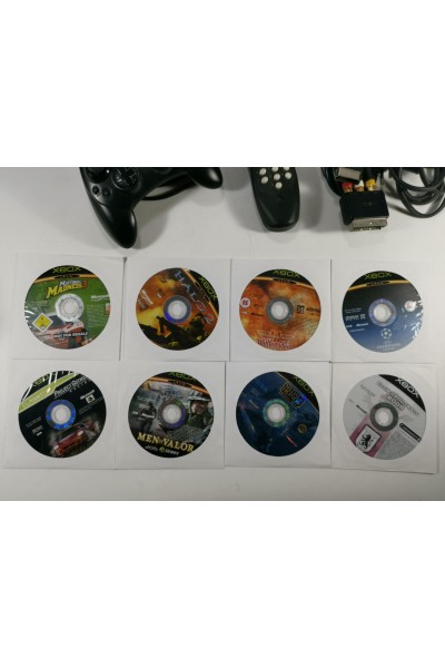 Original Xbox PAL Λειτουργική Κονσόλα με Χειριστήριο, Παιχνίδια & DVD Playback Kit