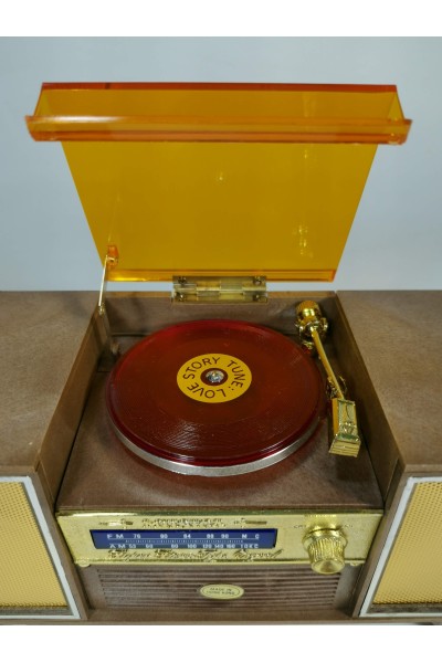 Musical Hi-Fi Stereo Record Player Turntable Jewelry Music Box Vintage Made in Hong Kong