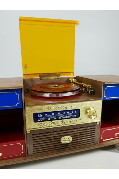 Musical Hi-Fi Stereo Record Player Turntable Jewelry Music Box Vintage Made in Hong Kong