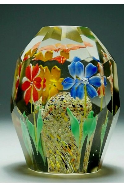 Vintage Διακοσμητικό Presse Papier Paperweight με Λουλούδια