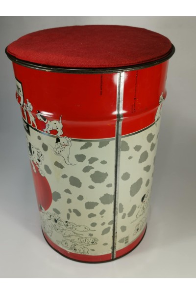 Disney 101 Dalmatians Vintage Metal Storage Stool Made in Italy