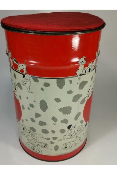 Disney 101 Dalmatians Vintage Metal Storage Stool Made in Italy