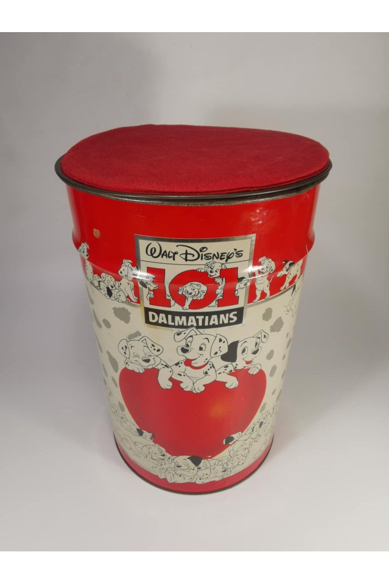 Disney 101 Dalmatians Vintage Metal Storage Stool Made in Italy