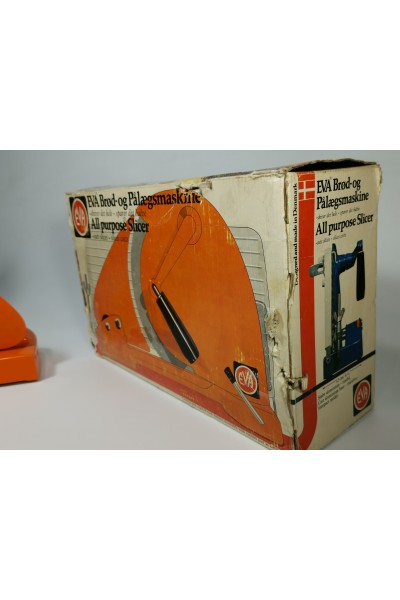 Vintage EVA Denmark All Purpose Slicer Orange Mid-Century Bread/Meat Cutter 60s
