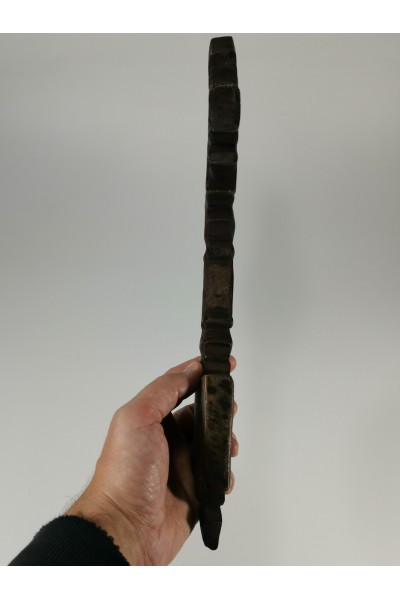 Vintage Ethiopian Hand Carved Wooden Coptic Cross African Tribal Christian Art