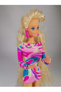 Vintage Barbie Totally Hair Κούκλα 90s με Φόρεμα & Σκουλαρίκια