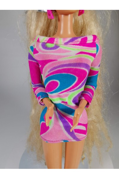 Vintage Barbie Totally Hair 1992 Original 90s Doll with Dress & Earrings