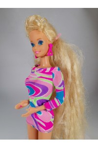 Vintage Barbie Totally Hair Κούκλα 90s με Φόρεμα & Σκουλαρίκια