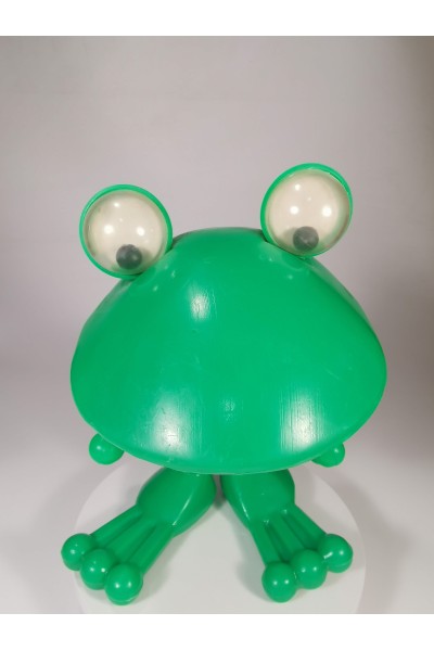 Vintage Soviet Plastic Frog Figure 28 cm 1970s Collectible Toy