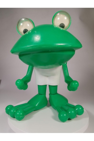 Vintage Soviet Plastic Frog Figure 28 cm 1970s Collectible Toy