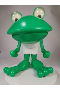 Vintage Soviet Plastic Frog Figure 28 cm 1970s Collectible Toy