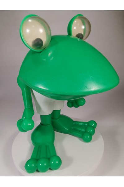 Vintage Soviet Plastic Frog Figure 28 cm 1970s Collectible Toy