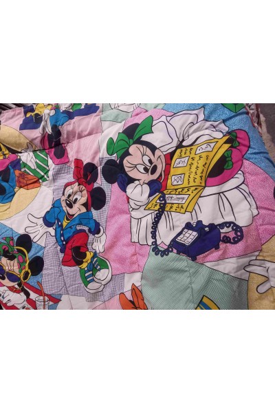 Vintage Walt Disney Minnie Mouse Quilt 1980s 200x160 cm Single & Narrow Double Bed