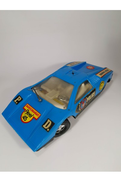 Σετ 2 Vintage Τηλεκατευθυνόμενα Thunder Car & Radiocomandati Reel 45 Police Για Επισκευή ή Συλλογή