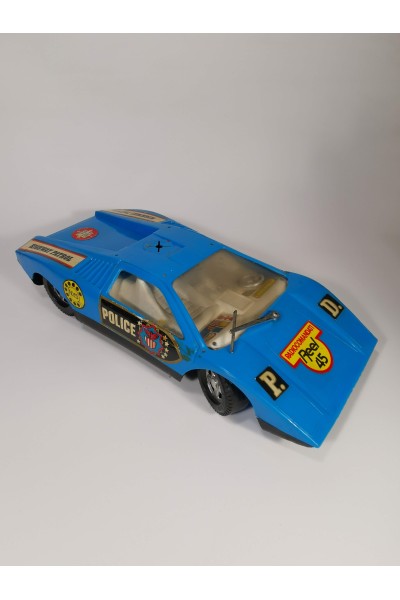 Set of 2 Vintage RC Cars Thunder Car & Radiocomandati Reel 45 Police For Repair or Display