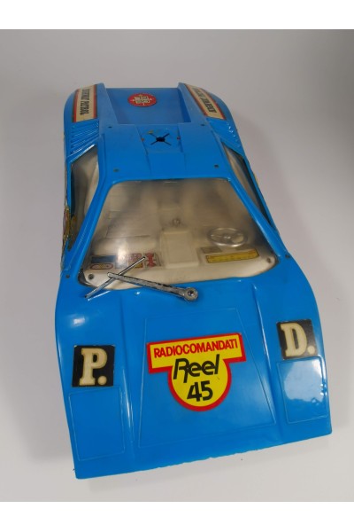 Set of 2 Vintage RC Cars Thunder Car & Radiocomandati Reel 45 Police For Repair or Display
