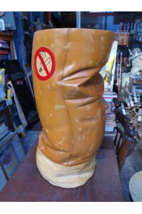 Vintage Floor Ashtray Giant Cigarette Butt Figure Bin Fiberglass 53×28 cm