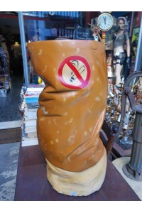 Vintage Floor Ashtray Giant Cigarette Butt Figure Bin Fiberglass 53×28 cm