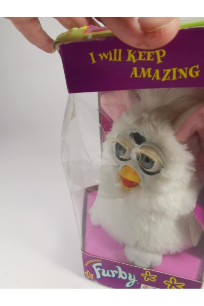 Vintage Furby 1998 Tiger White / Grey Eyes Model 70-800 NIB Αδοκίμαστο