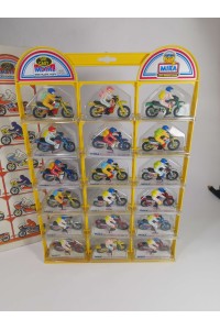 Vintage Συλλεκτικό Display MIRA με 18 Μεταλλικές Μινιατούρες Motocross Die Cast