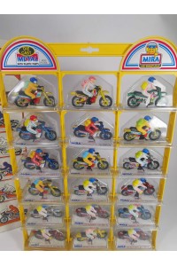 Vintage Συλλεκτικό Display MIRA με 18 Μεταλλικές Μινιατούρες Motocross Die Cast
