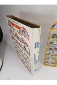 Vintage MIRA Display with 18 Die Cast Motocross Motorcycle Miniatures