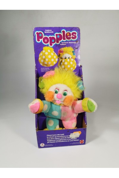 Vintage Collectible Mattel Popples Clown Plush with Box