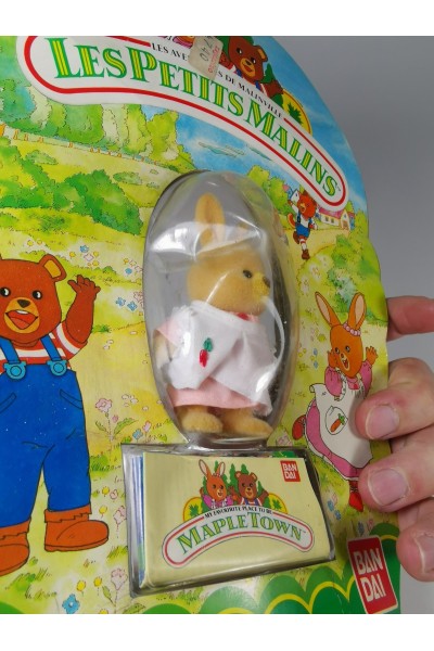 Maple Town Patty Rabbit Figure Bandai 1986 Vintage Sealed Card