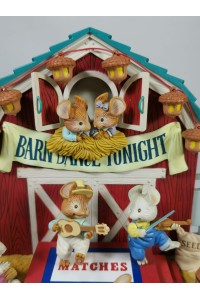Enesco 1990 Haystack Hoedown Collectible Musical Box Mice Barn Dance
