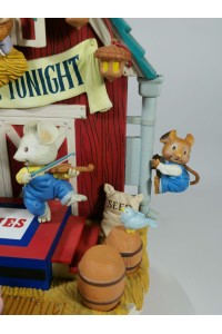 Enesco 1990 Haystack Hoedown Collectible Musical Box Mice Barn Dance