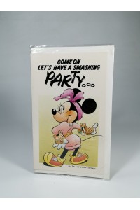 Vintage Disney Minnie Mouse Ευχετήρια Κάρτα Πρόσκλησης Party Σφραγισμένη 90s