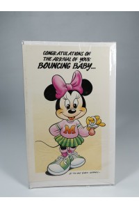Vintage Disney Minnie Mouse Baby Congratulations Greeting Card Sealed ATTICA