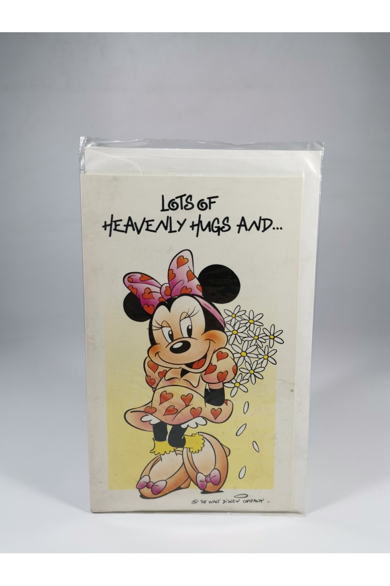 Vintage Disney Minnie Mouse Greeting Card “Lots of Heavenly Hugs and…” Sealed 90s