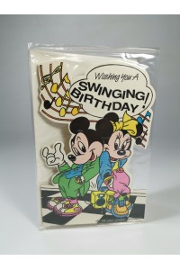 Vintage Disney Mickey & Minnie Birthday Greeting Card “Swinging Birthday” Sealed 90s