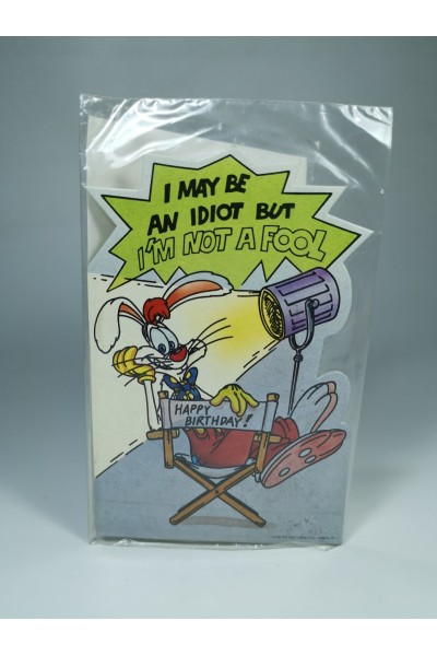 Vintage Disney Ευχετήρια Κάρτα Γενεθλίων Roger Rabbit Happy Birthday Σφραγισμένη 90s