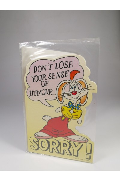 Vintage Disney Σφραγισμένη Ευχετήρια Κάρτα Roger Rabbit Sorry! 80s