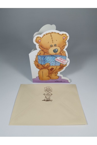 Vintage Collectible Pop-Up Birthday Teddy Bear Greeting Card Carte Blanche with Envelope 90s